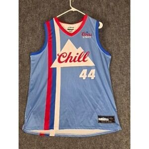 Coors Light Chill 44 Basketball Jersey Mens XL Blue Mesh Beer Graphic Tank Top